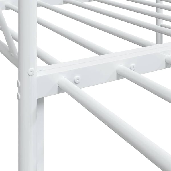 vidaXL Dagseng med trille uten madrass hvit 75x190 cm stål