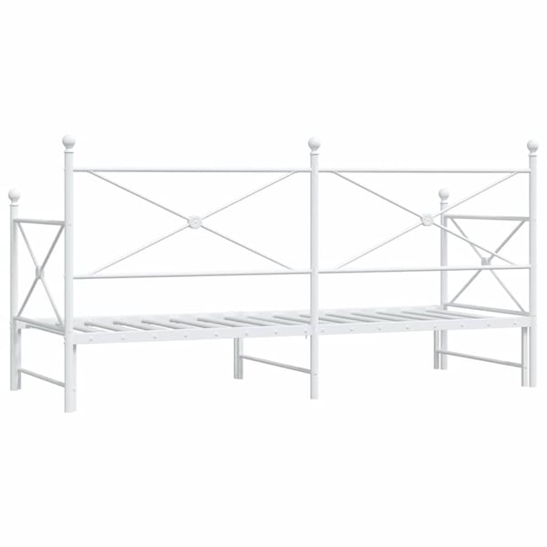 vidaXL Dagseng med trille uten madrass hvit 90x200 cm stål