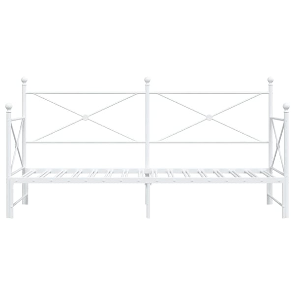 vidaXL Dagseng med trille uten madrass hvit 90x190 cm stål