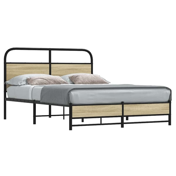 vidaXL Sengeramme uten madrass sonoma eik 140x190 cm konstruert tre
