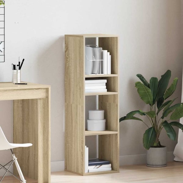 vidaXL Bokhylle sonoma eik 34x31x112 cm konstruert tre