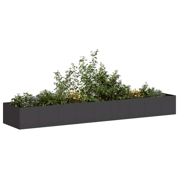vidaXL plantekasse 360x80x40 cm stål sort