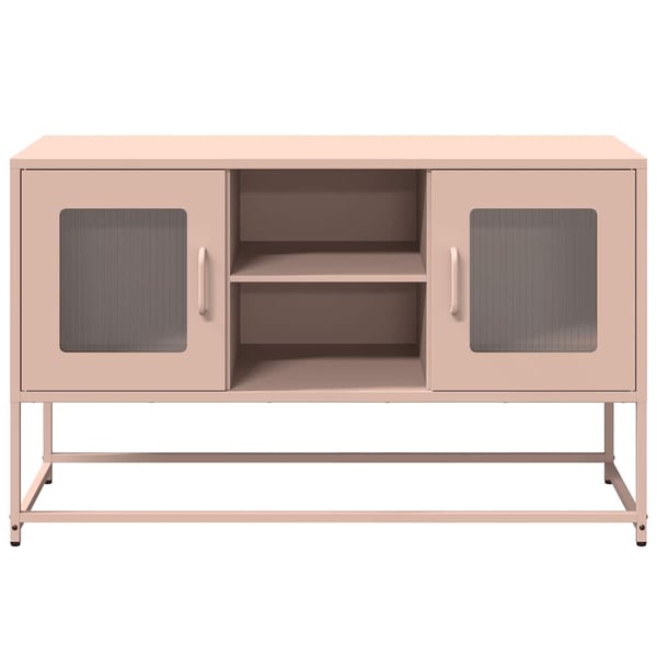 vidaXL tv-bord 100,5x39x60,5 cm stål lyserød