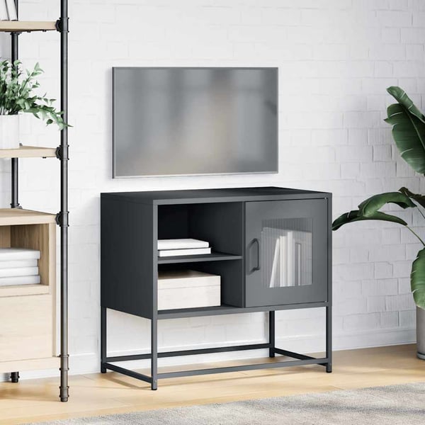 vidaXL TV-benk antrasitt 68x39x60,5 cm stål