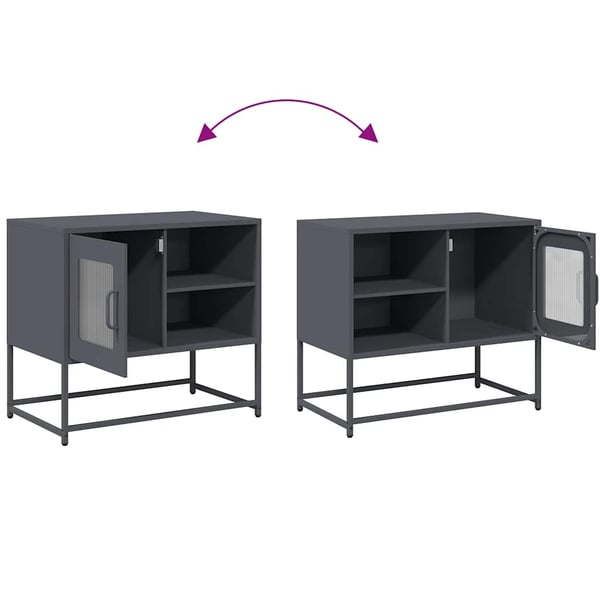 vidaXL TV-benk antrasitt 68x39x60,5 cm stål