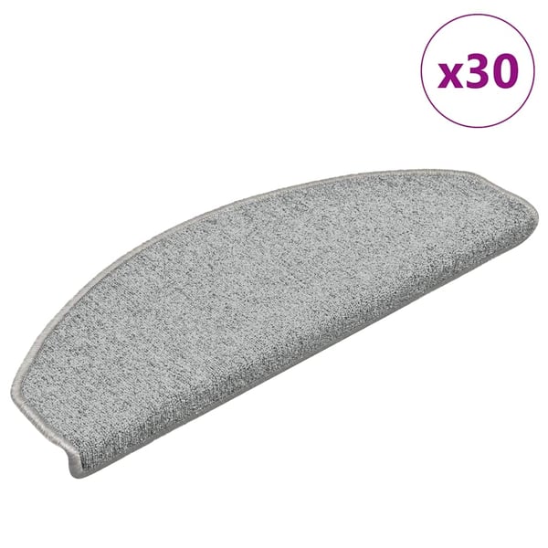 vidaXL trappemåtter 30 stk. 65 x 24 x 4 cm lysegrå halvrunde store