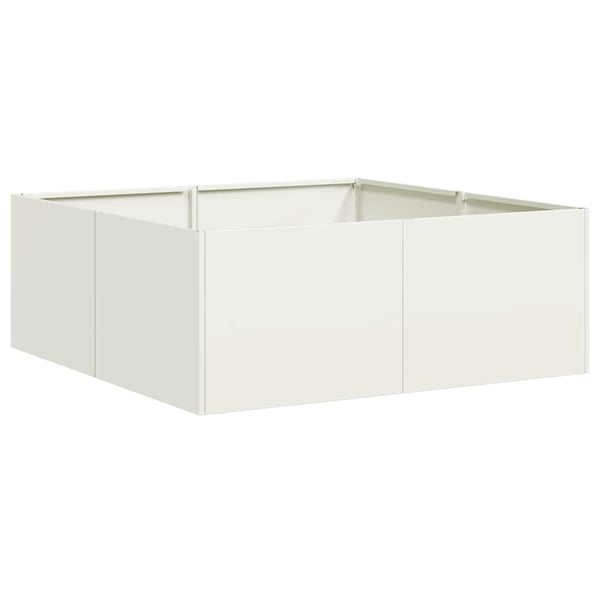 vidaXL plantekasse 80x80x30 cm stål hvid