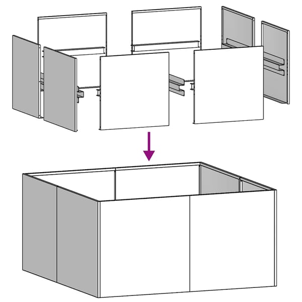 vidaXL Plantekasse svart 80x80x40 cm kaldvalset stål