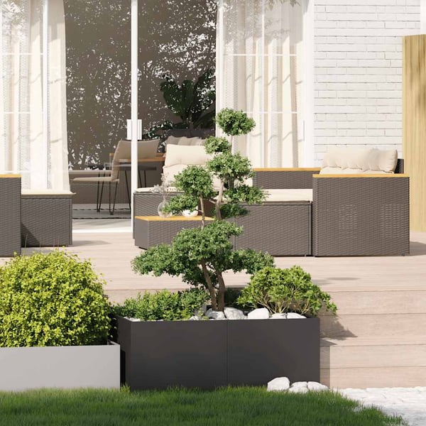 vidaXL plantekasse 100x100x40 cm stål sort