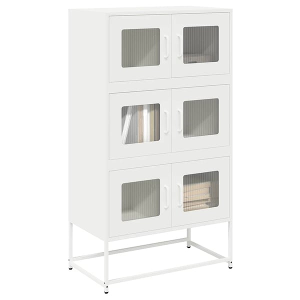 vidaXL Highboard hvit 68x39x123 cm stål
