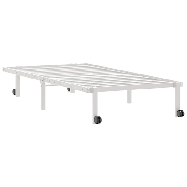 vidaXL sengeramme uden madras foldbare 90x200 cm stål hvid