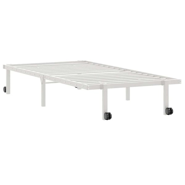 vidaXL sengeramme uden madras foldbare 90x200 cm stål hvid