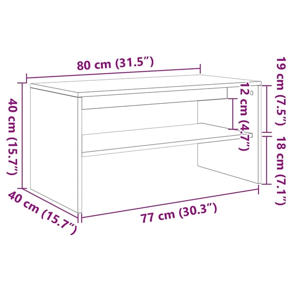 vidaXL TV-benk sonoma eik 80x40x40 cm sponplate