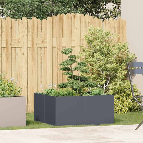 vidaXL Plantekasse antrasitt 80x80x40 cm kaldvalset stål