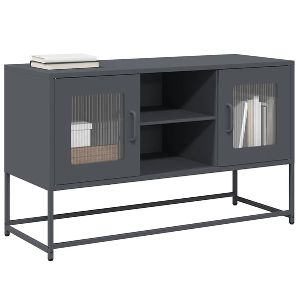 vidaXL TV-benk antrasitt 100,5x39x60,5 cm stål