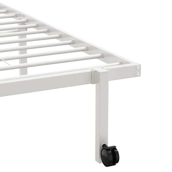 vidaXL Sengeramme uten madrass sammenleggbar hvit 100x190 cm stål