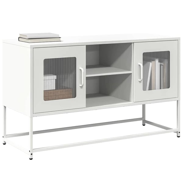 vidaXL TV-benk hvit 100,5x39x60,5 cm stål