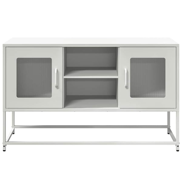 vidaXL TV-benk hvit 100,5x39x60,5 cm stål