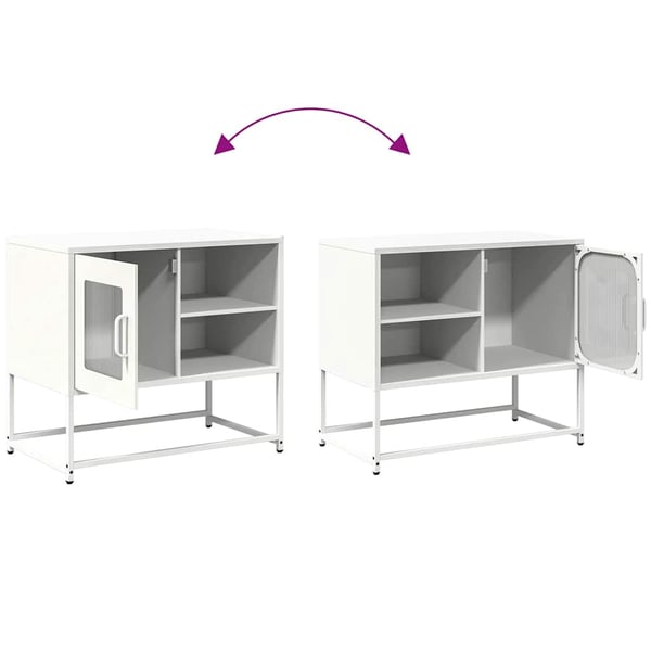 vidaXL TV-benk hvitt 68x39x60,5 cm stål