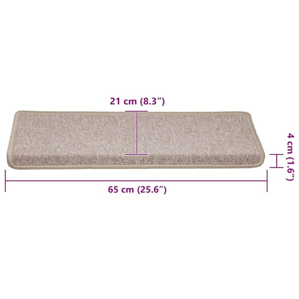 vidaXL Trappematter 30 stk 65x21x4 cm gråbrun rektangulær kant