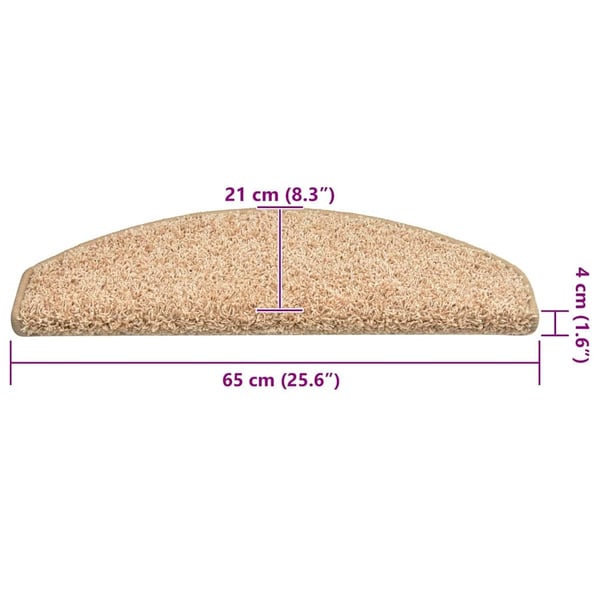 vidaXL Trappematter 30 stk 65x21x4 cm gull halvrund store