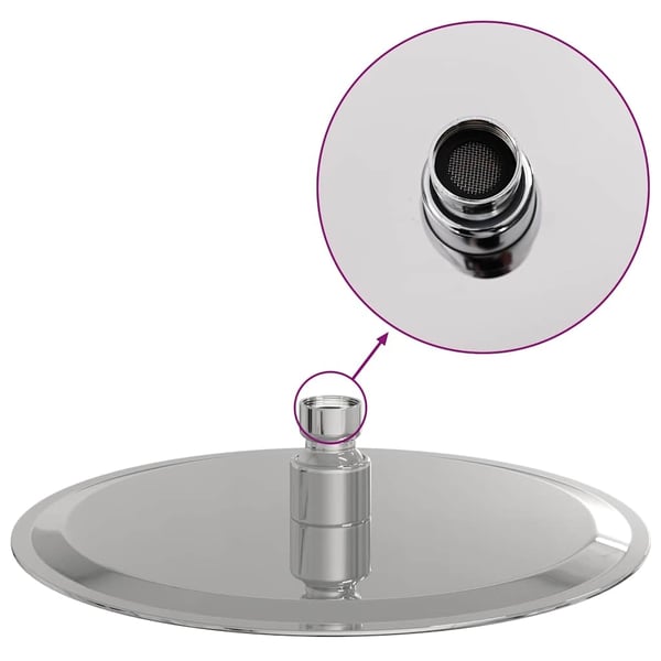 vidaXL regnbrusehoved 20 cm rund rustfrit stål 304