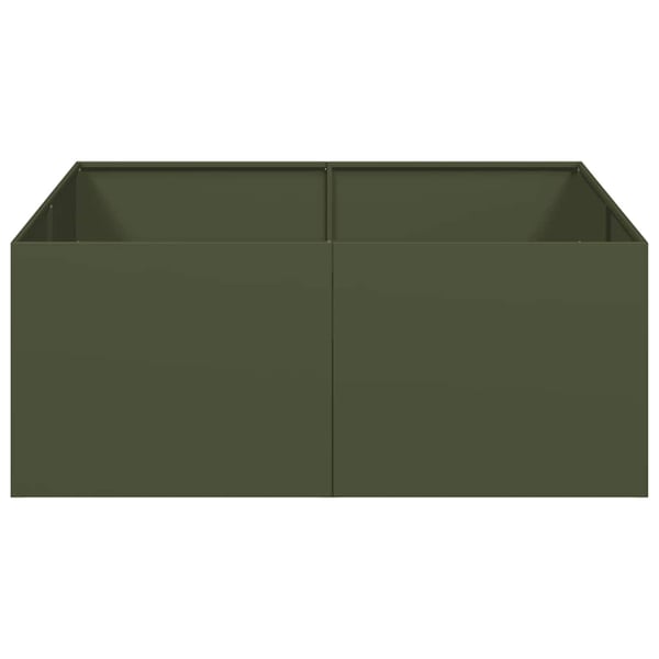 vidaXL Plantekasse olivengrønn 100x100x40 cm stål