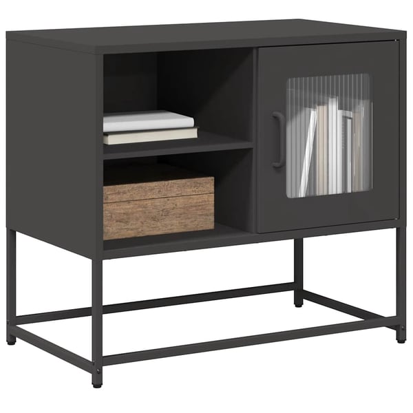 vidaXL TV-benk svart 68x39x60,5 cm stål