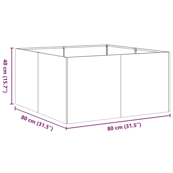 vidaXL Plantekasse olivengrønn 80x80x40 cm kaldvalset stål
