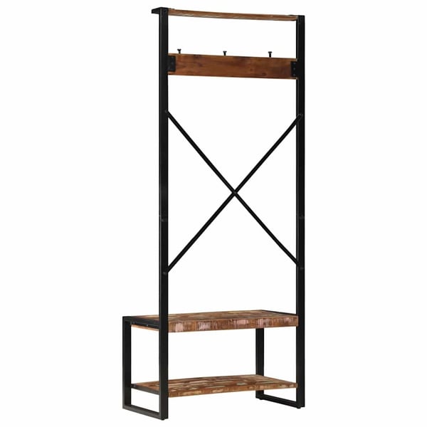 vidaXL Klesstativ flerfarget 80x40x190 cm gjenvunnet heltre