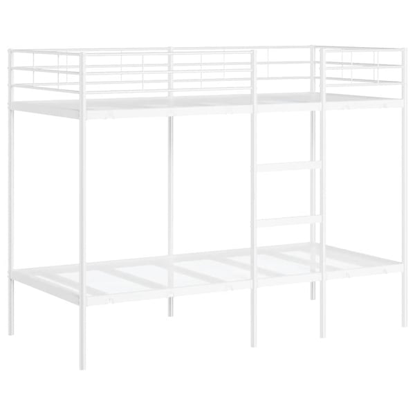 vidaXL Køyeseng uten madrass hvit 90x190 cm stål