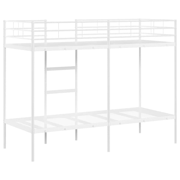 vidaXL Køyeseng uten madrass hvit 75x190 cm stål