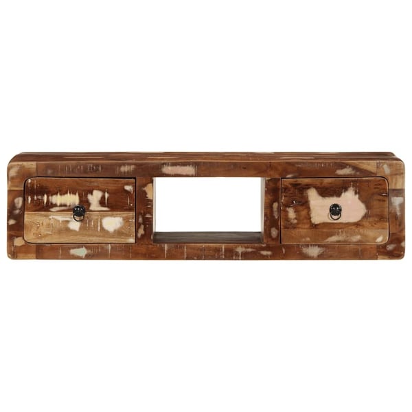 vidaXL Veggmontert TV-benk 100x32x25 cm gjenvunnet heltre