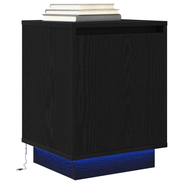 vidaXL Nattskap med LED-lys 2 stk svart 38x34x50 cm