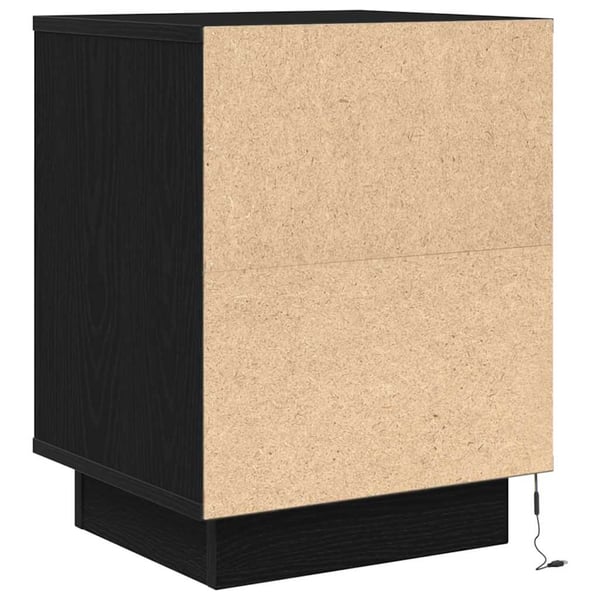 vidaXL Nattskap med LED-lys 2 stk svart 38x34x50 cm