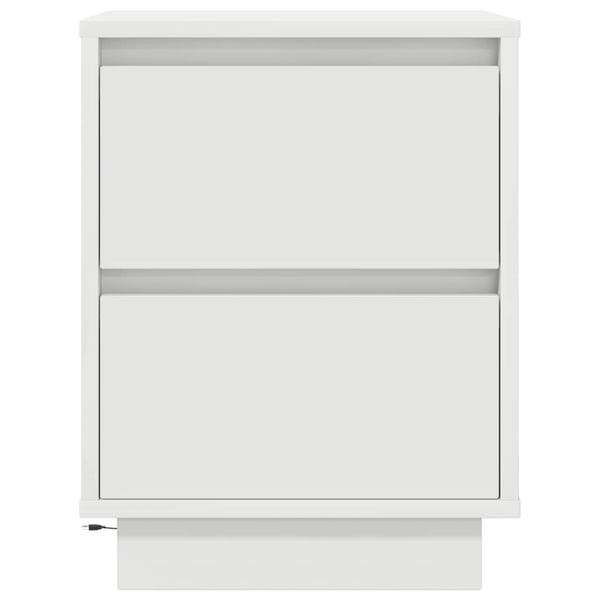 vidaXL Nattskap med LED-lys 2 stk hvit 38x34x50 cm