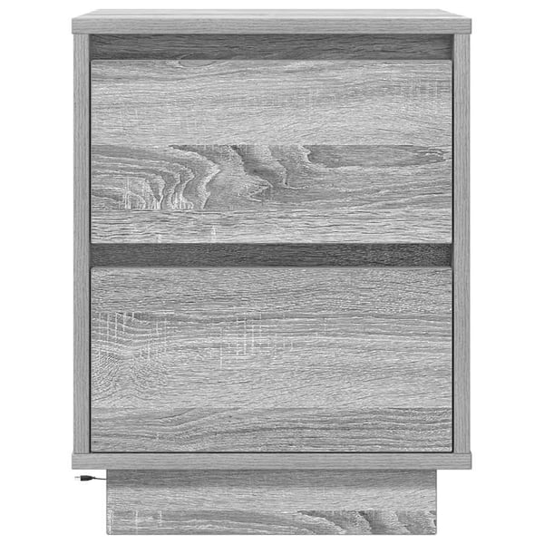 vidaXL Nattskap med LED-lys 2 stk grå sonoma 38x34x50 cm