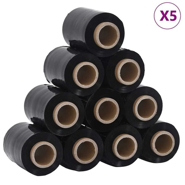 vidaXL Strekkfilm 50 stk svart 23 µm 10 cm x 150 m