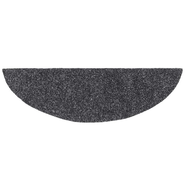 vidaXL Trappematter selvklebende 30 stk 56x17x3 cm mørkegrå halvrund