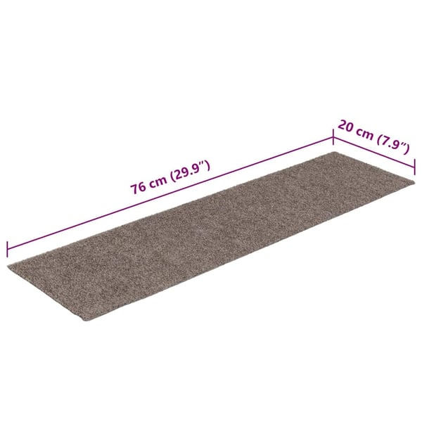 vidaXL Trappematter selvklebende 30 stk 76x20 cm beige rektangulære