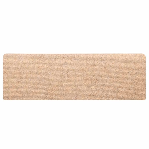 vidaXL Trappematter selvklebende 30 stk 65x21x4 cm lysebrun rektangulær kant