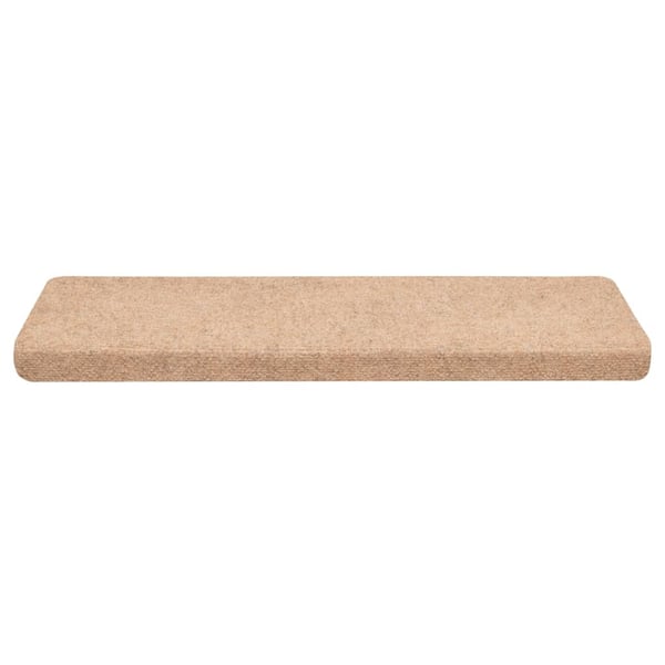 vidaXL Trappematter selvklebende 30 stk 65x21x4 cm lysebrun rektangulær kant