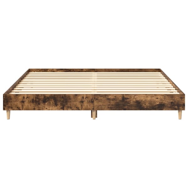 vidaXL Sengeramme uten madrass røkt eik 160x200 cm konstruert tre