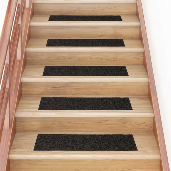 vidaXL Trappematter selvklebende 30 stk 76x20 cm brune rektangulære