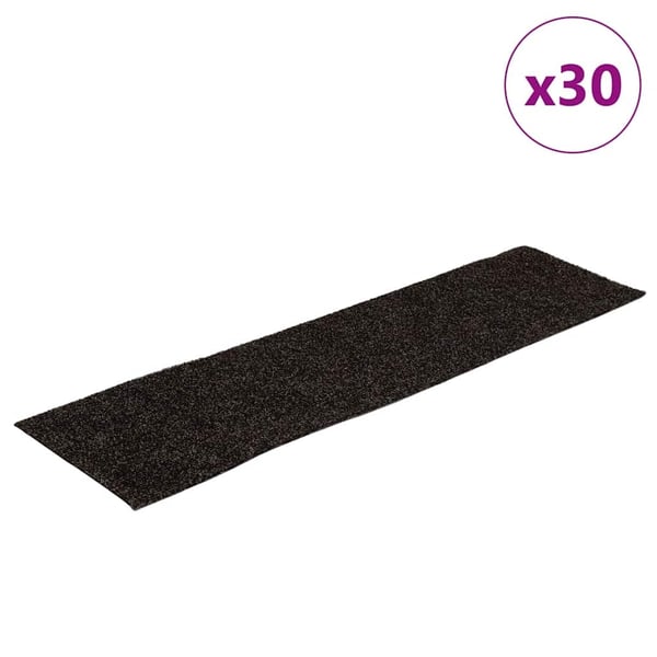 vidaXL Trappematter selvklebende 30 stk 76x20 cm brune rektangulære