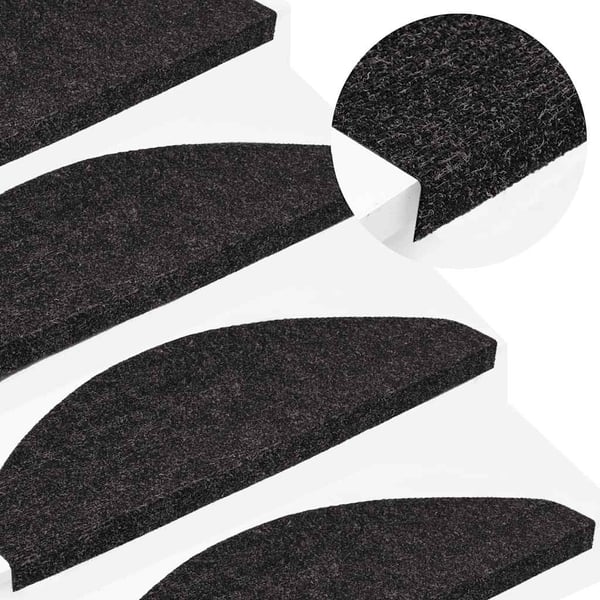 vidaXL Selvklebende trappematter 30 stk antrasitt 65x22,5x3,5 cm