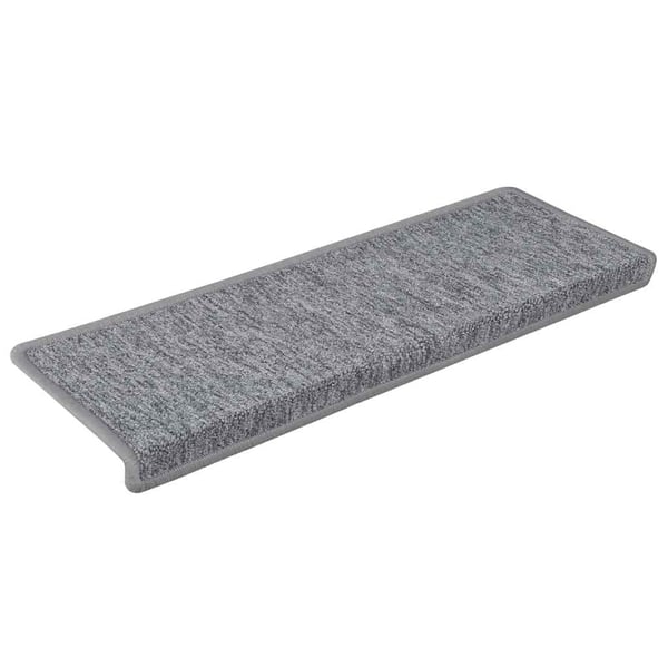 vidaXL trappemåtter 30 stk. 65x21x4 cm lysegrå rektangulær kant