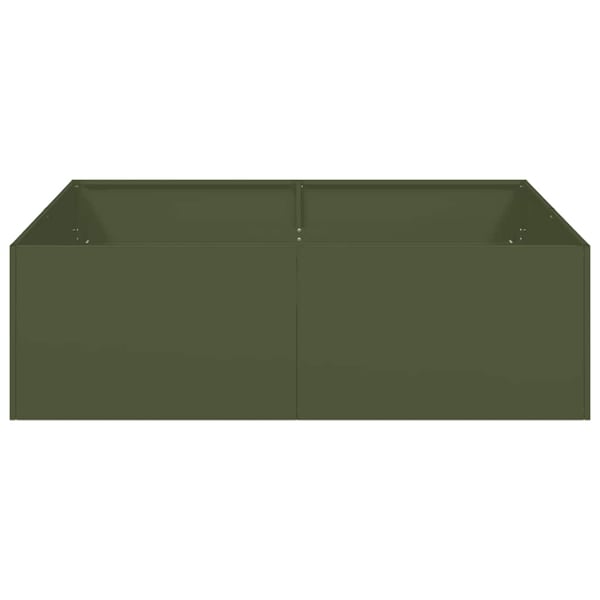 vidaXL Plantekasse olivengrønn 100x100x30 cm stål