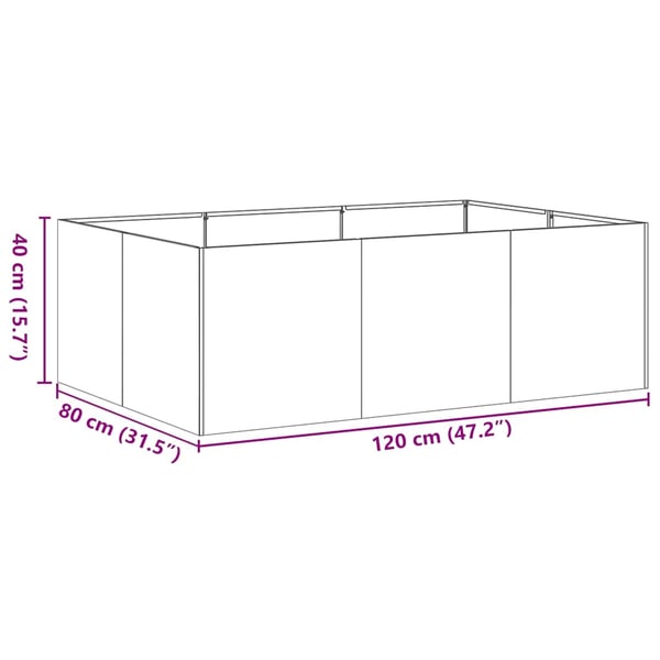 vidaXL Plantekasse olivengrønn 120x80x40 cm stål