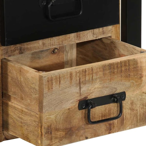 vidaXL Nattskap 2 stk 40x35x40 cm grovt heltre mangotre